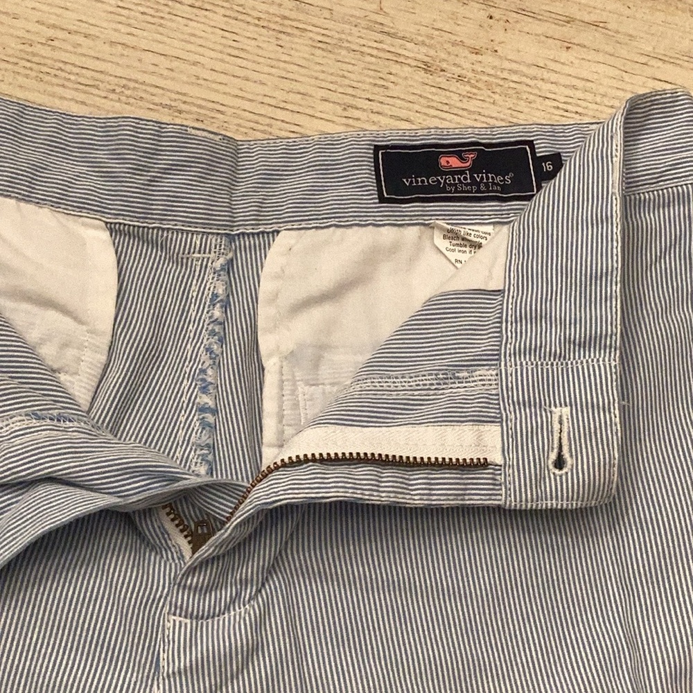 Vineyard Vines Blue and White Pinstripe Shorts